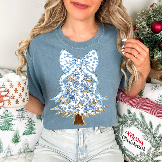 Blue Tolie Grand Millennial Christmas Tree