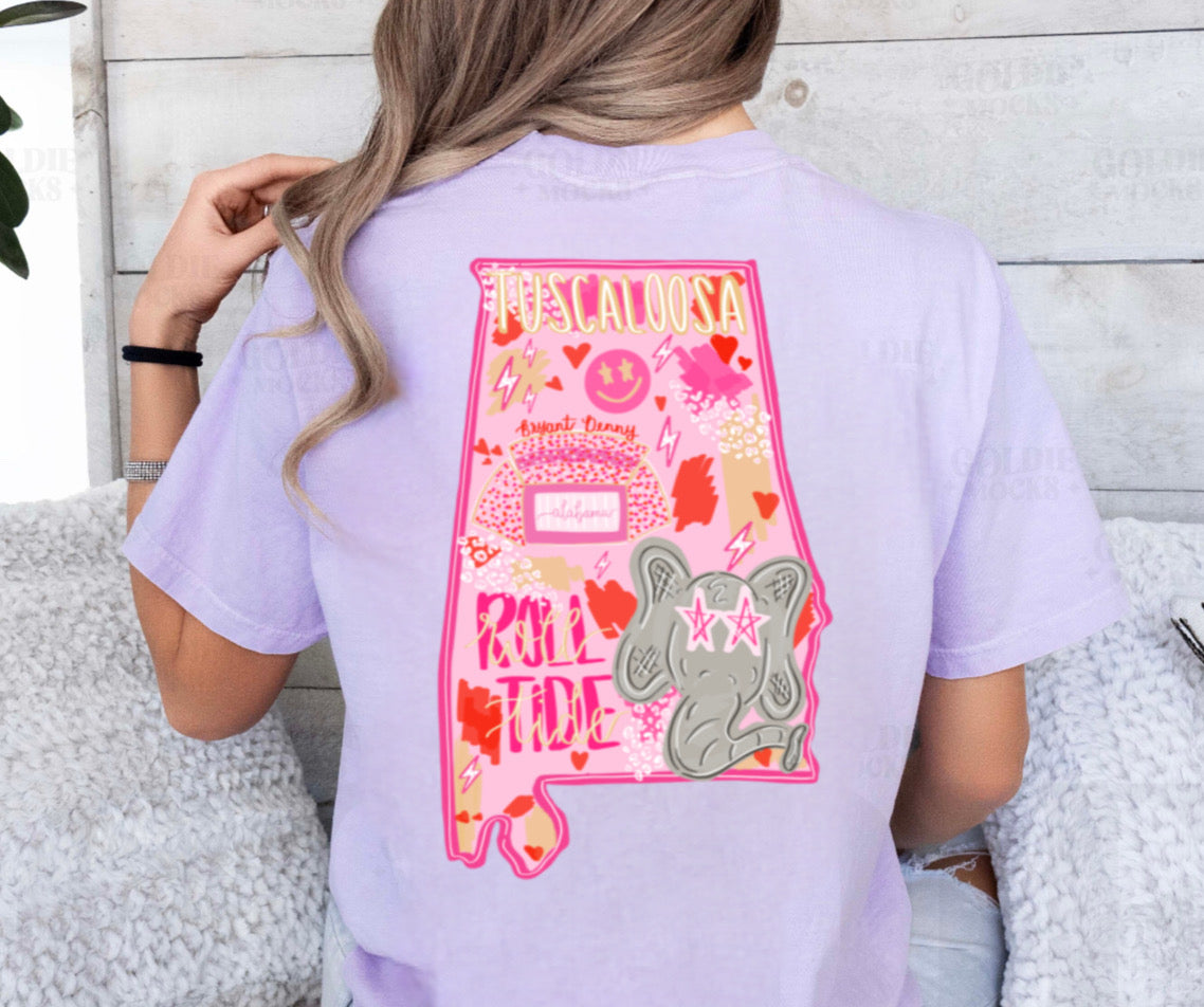 Pink and Preppy Alabama Tshirt