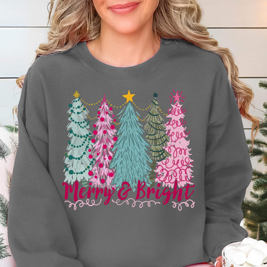 Merry and Bright Colorful Trees