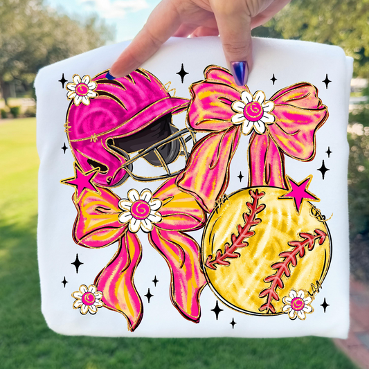 Pink softball collage