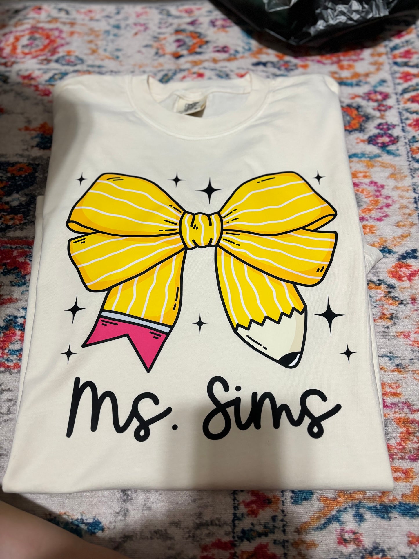 Personalized Teacher Bow Tshirt