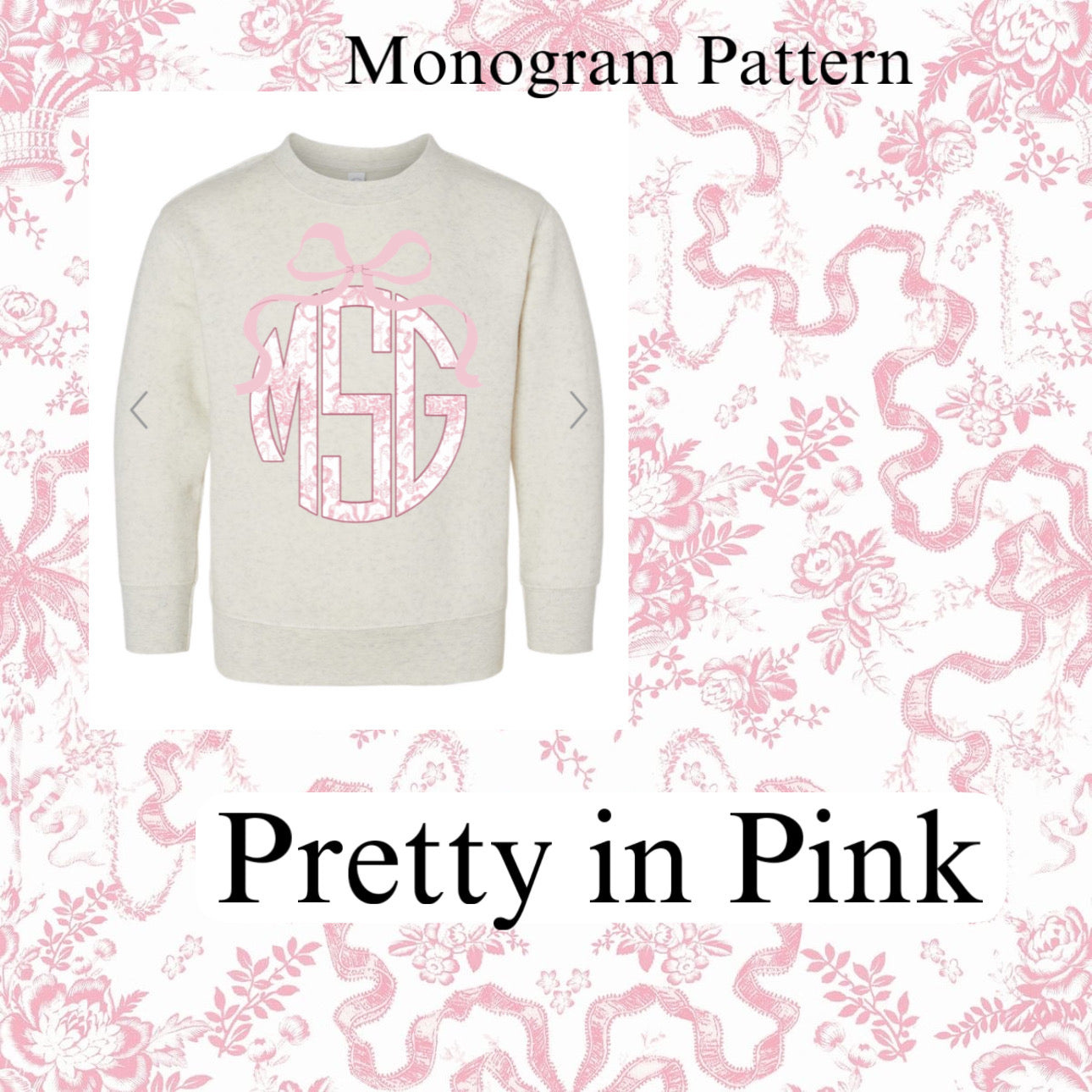 Coquette Monogram Toddler Bow Sweatshirt