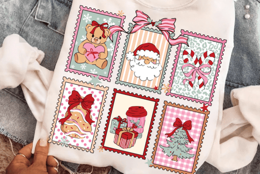 Christmas Pink Stamps