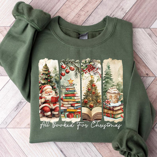 All Booked for Christmas Santa Vintage