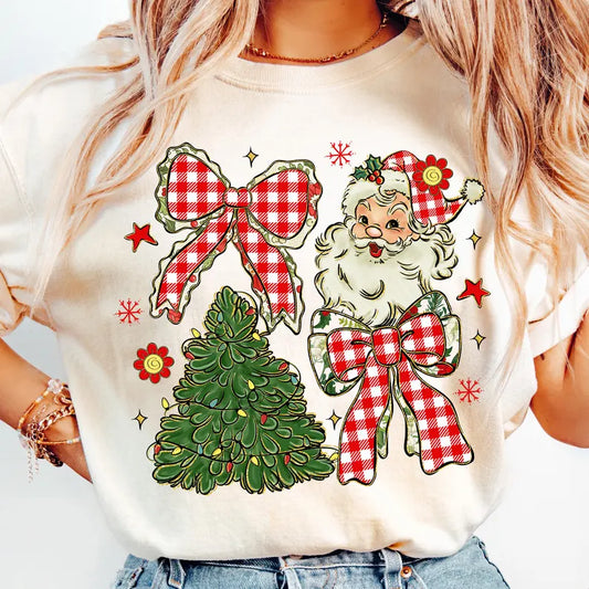 Santa and Gingham Bows
