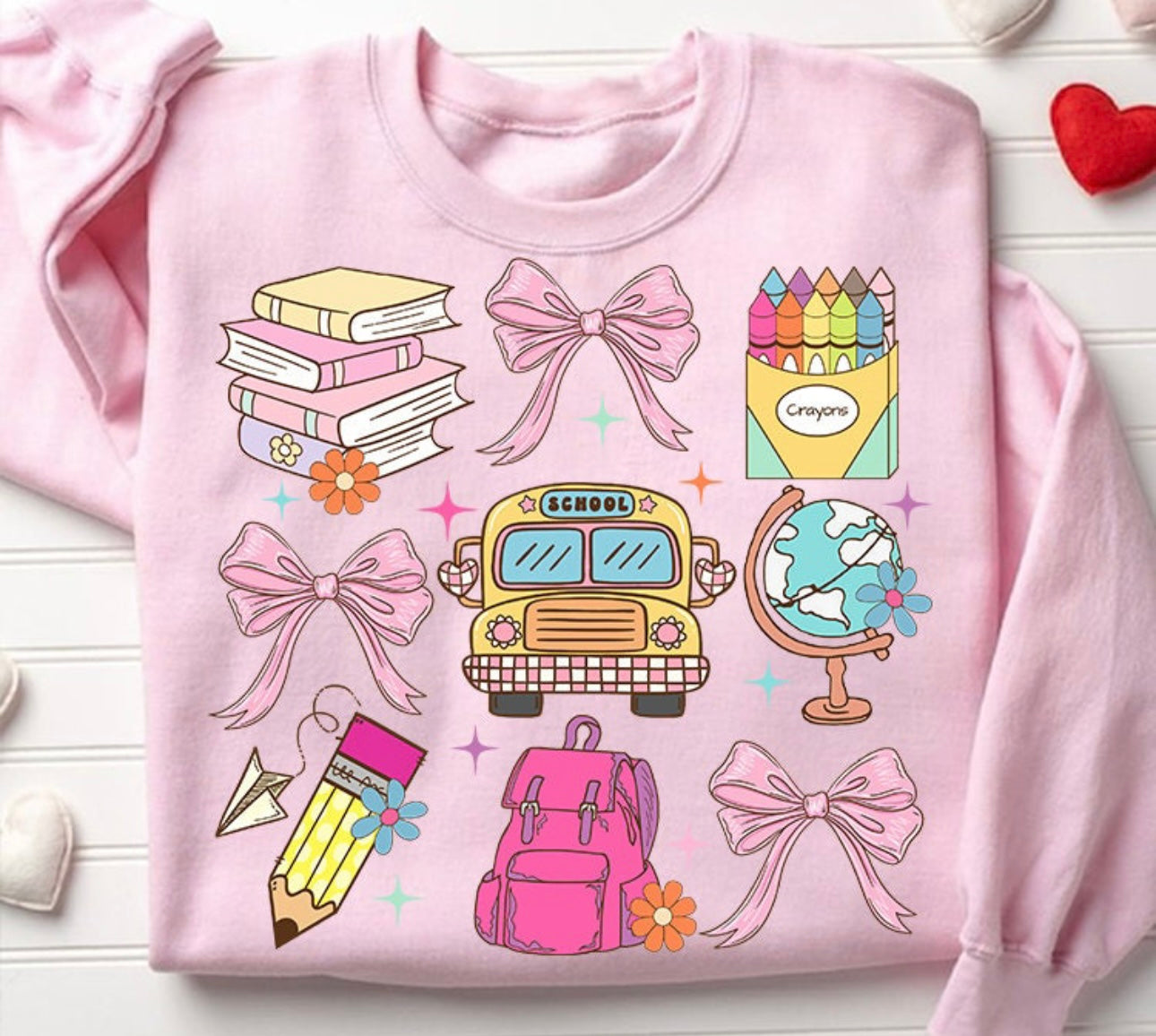 Preppy Bows Back to School Teacher Sweatshirt