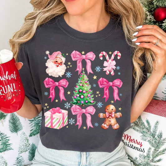 Pink Christmas Bows Collage