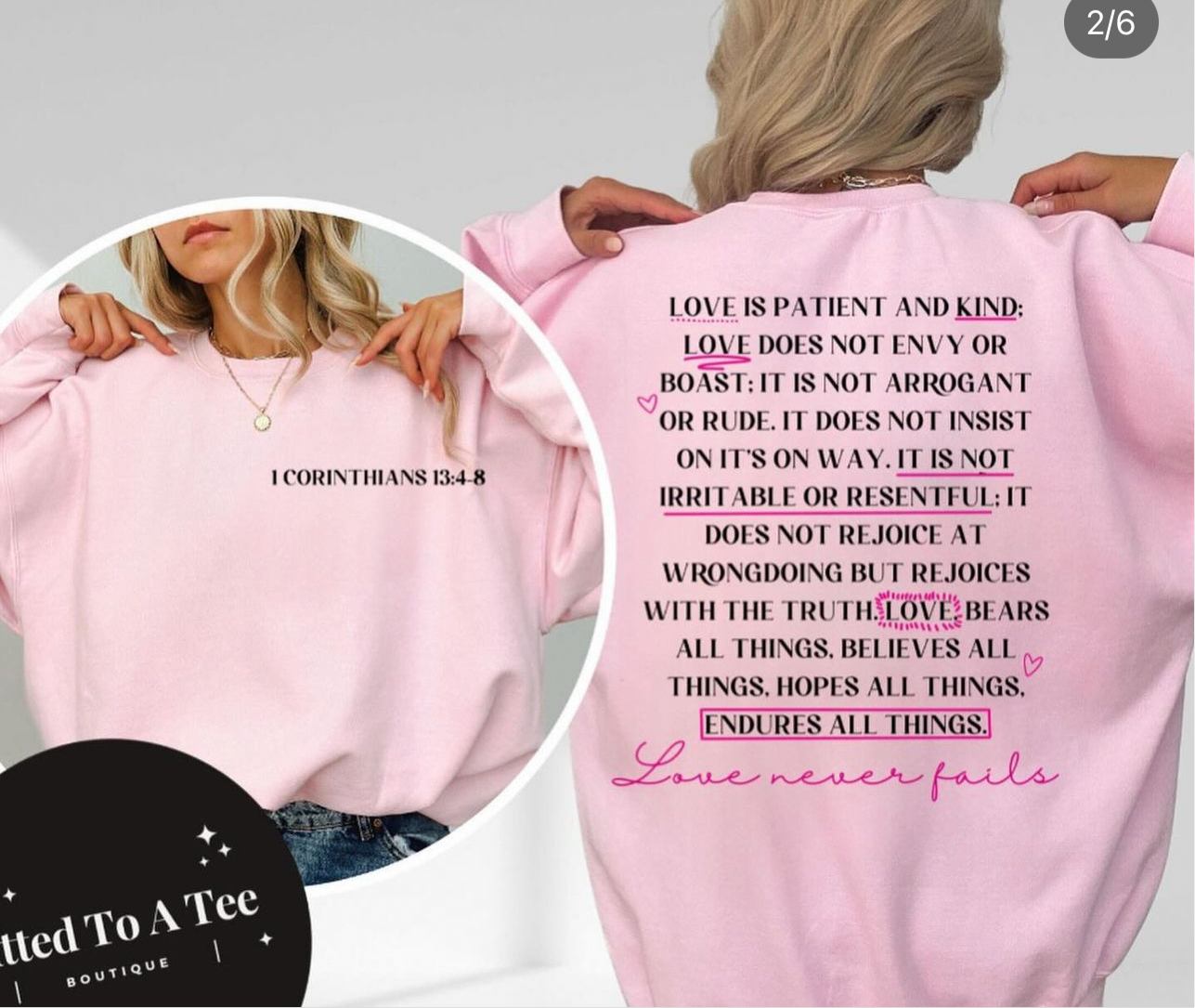 Love Never Fails Sweatshirt