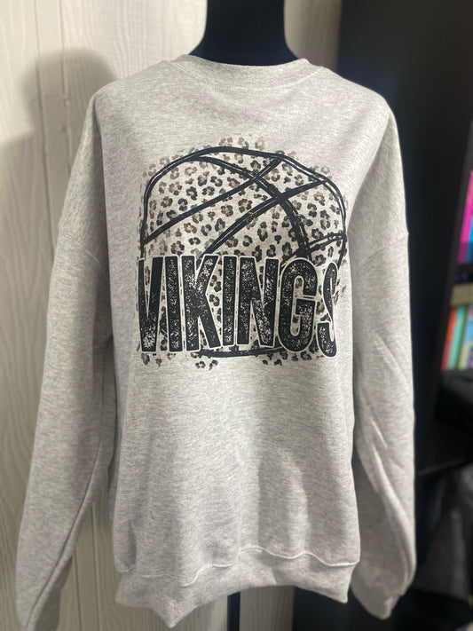 Vikings Leopard Basketball Sweatshirt