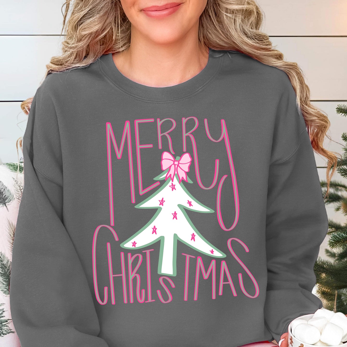 Pink and Green Merry Christmas