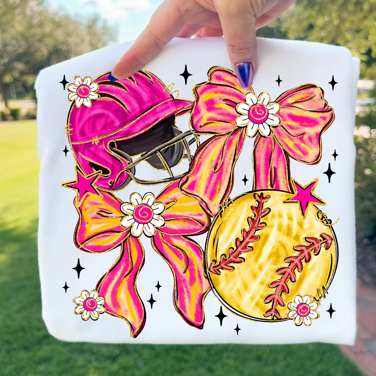 Pink softball collage