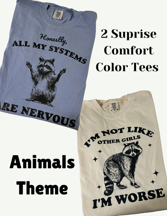 Sarcasm Animals Theme : 2 Suprise Comfort Color Tees