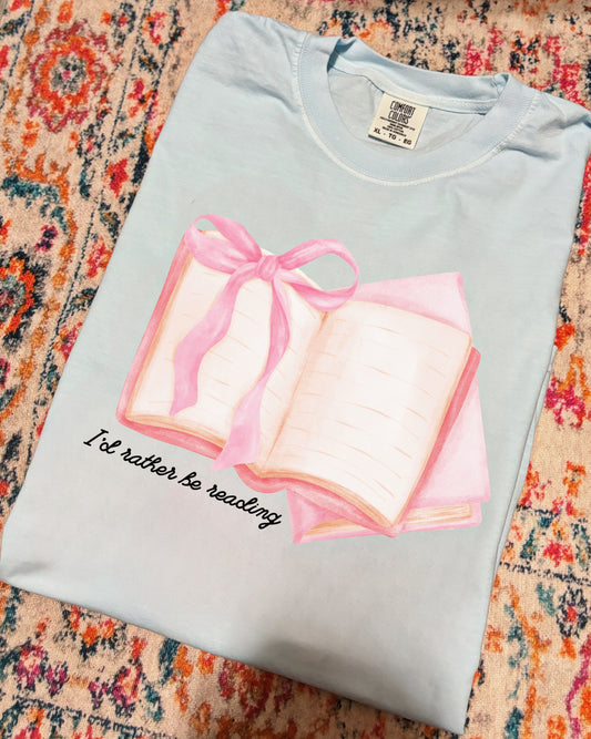 I’d Rather Be Reading Bow Tshirt